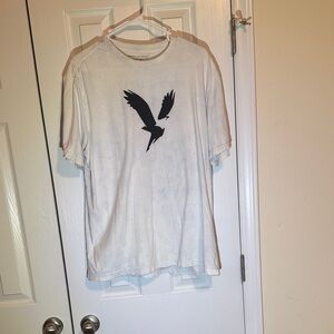American Eagle Outfitters White Tee with Black Bird Graphic